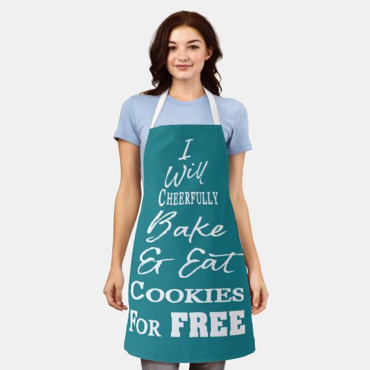 Grappig Cookie Baking Crew Blauw Blauwgroen Kerst Schort (Gedragen)