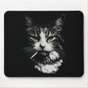 Grappig Cool Cat Smoking Funny Meme Cigarette Cat  Muismat