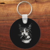 Grappig Cool Cat Smoking Funny Meme Cigarette Cat  Sleutelhanger (Voorkant)