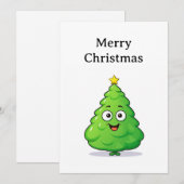 Grappig Cool Comic Minimalist Moderne Kerstboom Feestdagenkaart (Voorkant / Achterkant)