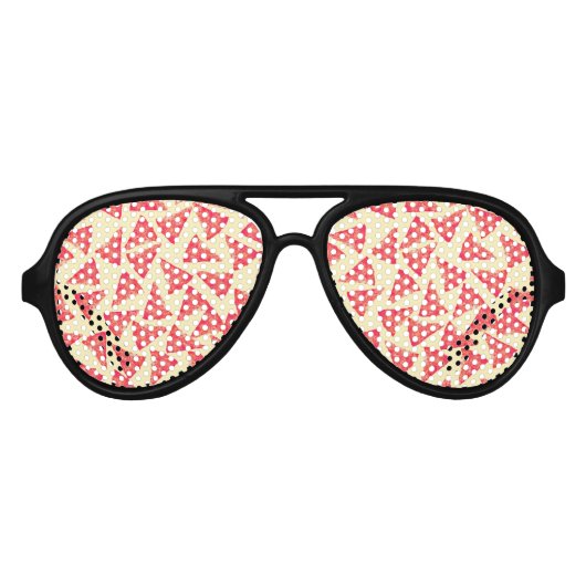 Grappig cool funky pizza patroon aviator zonnebril (Voorkant)