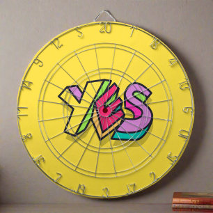 Grappig Cool Kleurrijk "JA" Vet geel Trendy Sport Dartbord