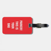 Grappig Cool Minimalist Typography Aangepaste naam Bagagelabel (Achterkant horizontaal)