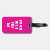 Grappig Cool Minimalist Typography Custom Name Pin Bagagelabel (Achterkant horizontaal)