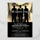 Grappig, cool, modern vrijgezellenfeest folie uitnodiging (Voorkant)