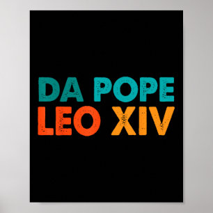 Grappig Cool Retro Da Pope T-shirt Nieuwe Paus Leo Poster