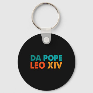 Grappig Cool Retro Da Pope T-shirt Nieuwe Paus Leo Sleutelhanger