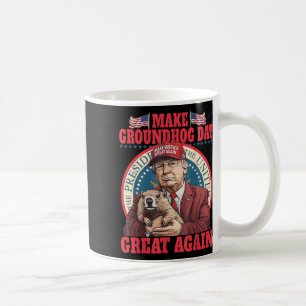 Grappig Cool Trump Groundhog Maak Groundhog Day Ge Koffiemok