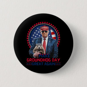Grappig Cool Trump Groundhog Maak Groundhog Day Ge Ronde Button 5,7 Cm