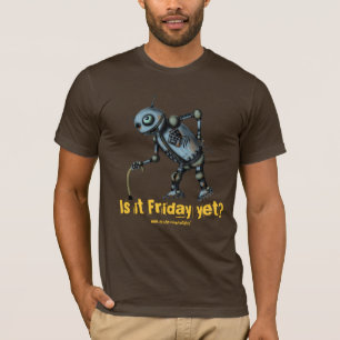 Grappig coole oude robot wil vrijdags t-shirt ontw
