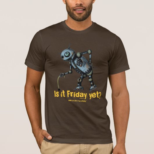 Grappig coole oude robot wil vrijdags t-shirt ontw (Voorkant)