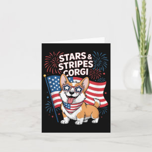 Grappig Corgi Team American Patriotic vierde juli Kaart