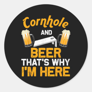 Grappig Cornhole Cadeau Voor Mannen Cornhole Spele Ronde Sticker