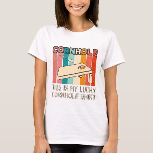 Grappig cornhole T-shirt voor dames (Voorkant)