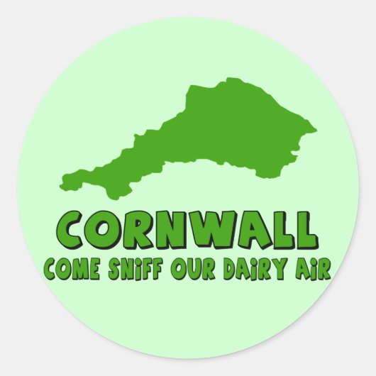 Grappig Cornwall Ronde Sticker (Voorkant)