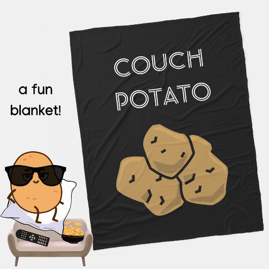 Grappig "Couch Potato" Binge kijken Introvert geze Fleece Deken
