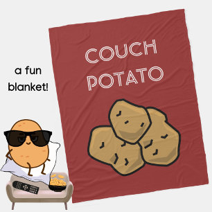 Grappig "Couch Potato" Binge kijken Introvert geze Fleece Deken