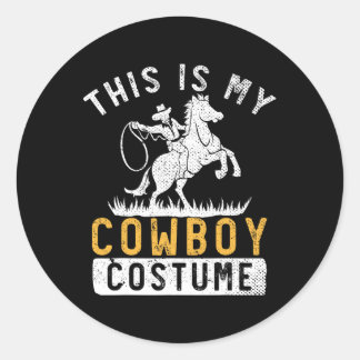 Grappig Cowboy Kostuum Horseck Riding Country West Ronde Sticker