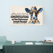 Grappig cowboy pensioenfeestje geen gezwets meer spandoek (Beurs)