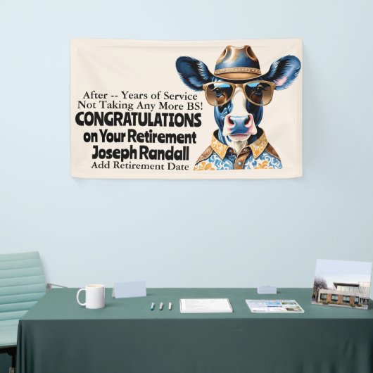 Grappig cowboy pensioenfeestje geen gezwets meer spandoek (Beurs)