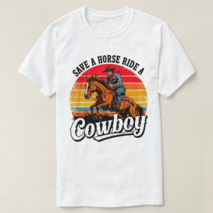 Grappig Cowboy T-Shirt - "Red een paard Ride een C