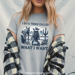 Grappig Cowgirl T-shirt met 'Ik doe wat ik wil'