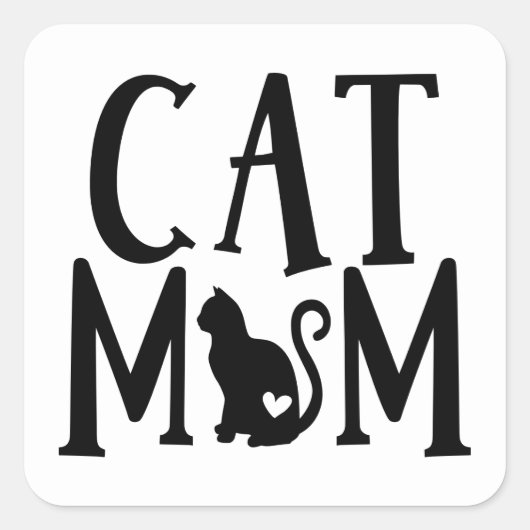 Grappig Crazy Cat Lady Kat Moeder Kitten Katten Vierkante Sticker (Voorkant)