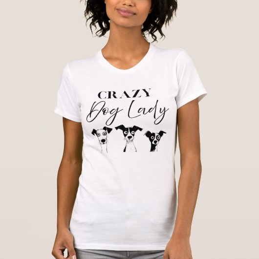 Grappig Crazy Dog Lady T-shirt (Voorkant)