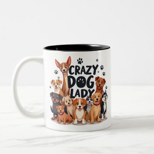 Grappig Crazy Dog Mok Koffie Liefhebbers Gift Cut  (Links)