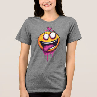 Grappig Crazy Love Emoji Grafische T-Shirt – Grapp