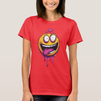 Grappig Crazy Love Emoji Grafische T-Shirt – Grapp