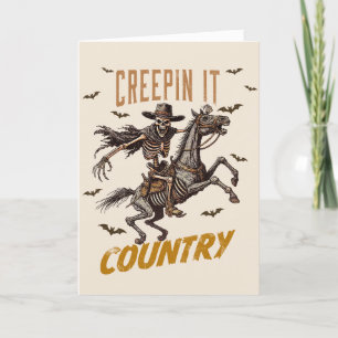 Grappig  Creepin It Country Halloween Feestdagen Kaart