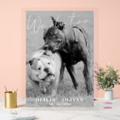 Grappig, Custom hond foto bruiloft welkom Acryl Bord (Huwelijk)