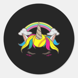 Grappig Cute Eenhoorn Gezicht Zachte Liefhebber Vo Ronde Sticker