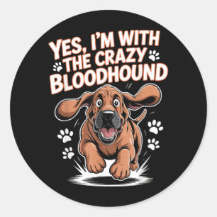 Grappig Cute Huisdier Hondenras Met De Crazy Blood Ronde Sticker