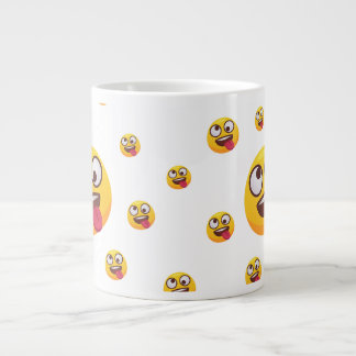 "Grappig Cute Tongue-Out Emoji-ontwerp" Extra Grote Beker
