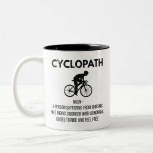 Grappig Cycopath Fietsen Definitie Gift, Fietsen P Tweekleurige Koffiemok