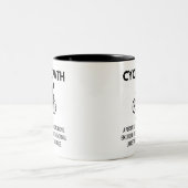 Grappig Cycopath Fietsen Definitie Gift, Fietsen P Tweekleurige Koffiemok (Center)