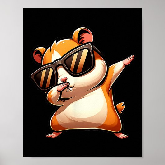 Grappig Dab Dier Dansen Dabbing Hamster Meme Poster (Voorkant)