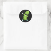 Grappig dabbing augurk cadeau Schattige dansen kom Ronde Sticker (Tas)