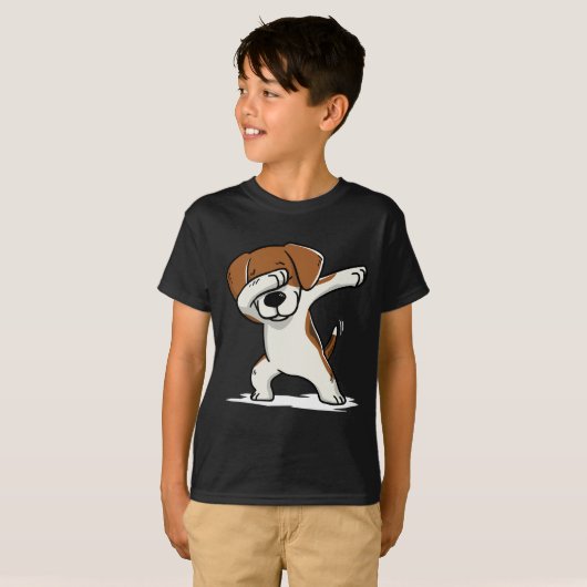 Grappig Dabbing Beagle T-shirt (Voorkant volledig)