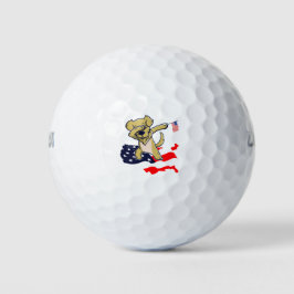 Grappig Dabbing Golden Retriever Dog Amerikaanse v Golfballen