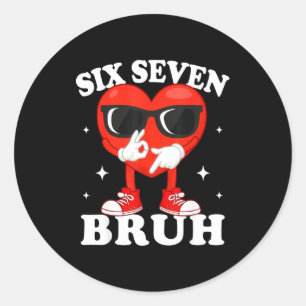 Grappig Dabbing Hart Bruh 67 Meme Valentijnsdag  Ronde Sticker