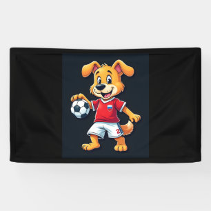 Grappig Dabbing Hond Rusland Voetbal Jersey Russis Spandoek