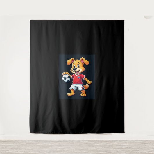 Grappig Dabbing Hond Rusland Voetbal Jersey Russis Wandkleed (Voorkant)