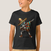 Grappig Dabbing Mexicaans skelet Poncho Cinco de M T-shirt (Voorkant)