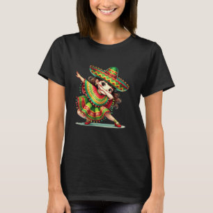 Grappig Dabbing Mexicaanse meisjes Cinco de Mayo P T-shirt