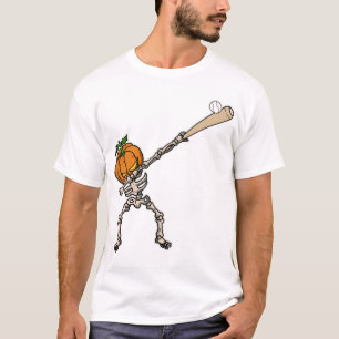 Grappig Dabbing Pompoen Hoofd Honkbal Cadeau Idee T-shirt