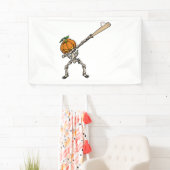 Grappig Dabbing Pompoen Hoofd Honkbal Gift Idee Spandoek (Insitu)