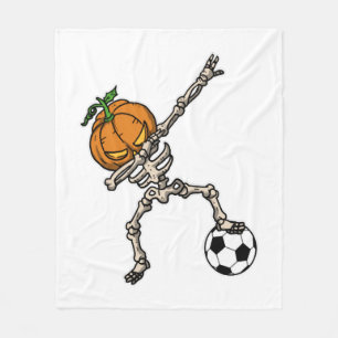 Grappig Dabbing Pompoen Hoofd Voetbal Cadeau Idee Fleece Deken
